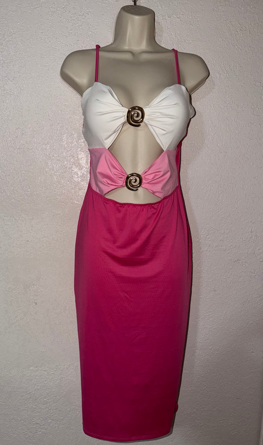 🌺 THE HEART OF TE FUCHSIA MIDI DRESS 🌺 NWT