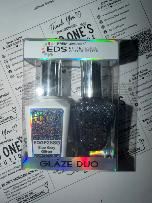 Glaze Duo 💙 Blue Grey Glitter