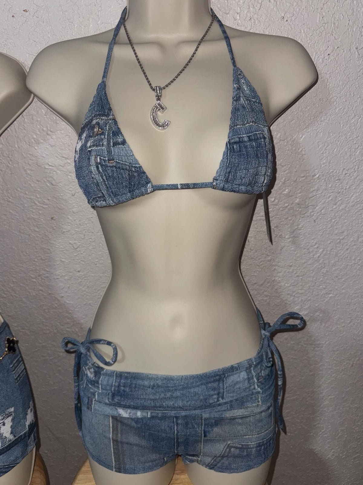 Denim Illusion👖3 Piece Swim Set NWT