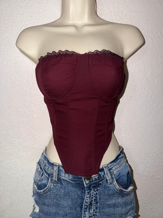 Wine Me & Dine Me 🍷 Corset Style Top NWT