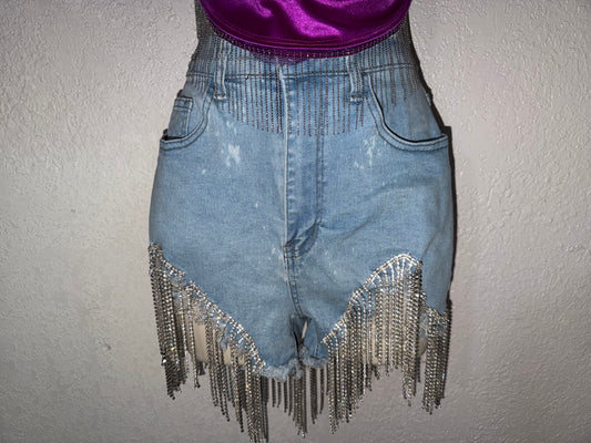 🤠 She’s Gone Country Rhinestone Shorts ✨ EUC